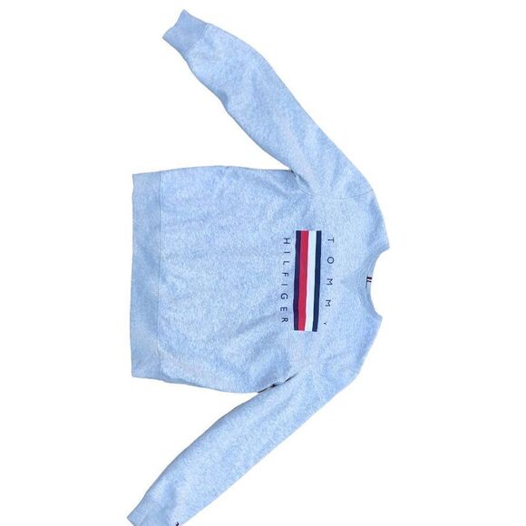 TOMMY Hilfiger Sweater Medium Gray Big Logo - Picture 3 of 5